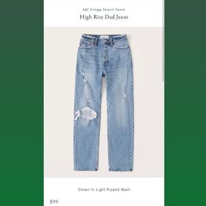 A&F Vintage Stretch Denim High Rise Dad Jeans
